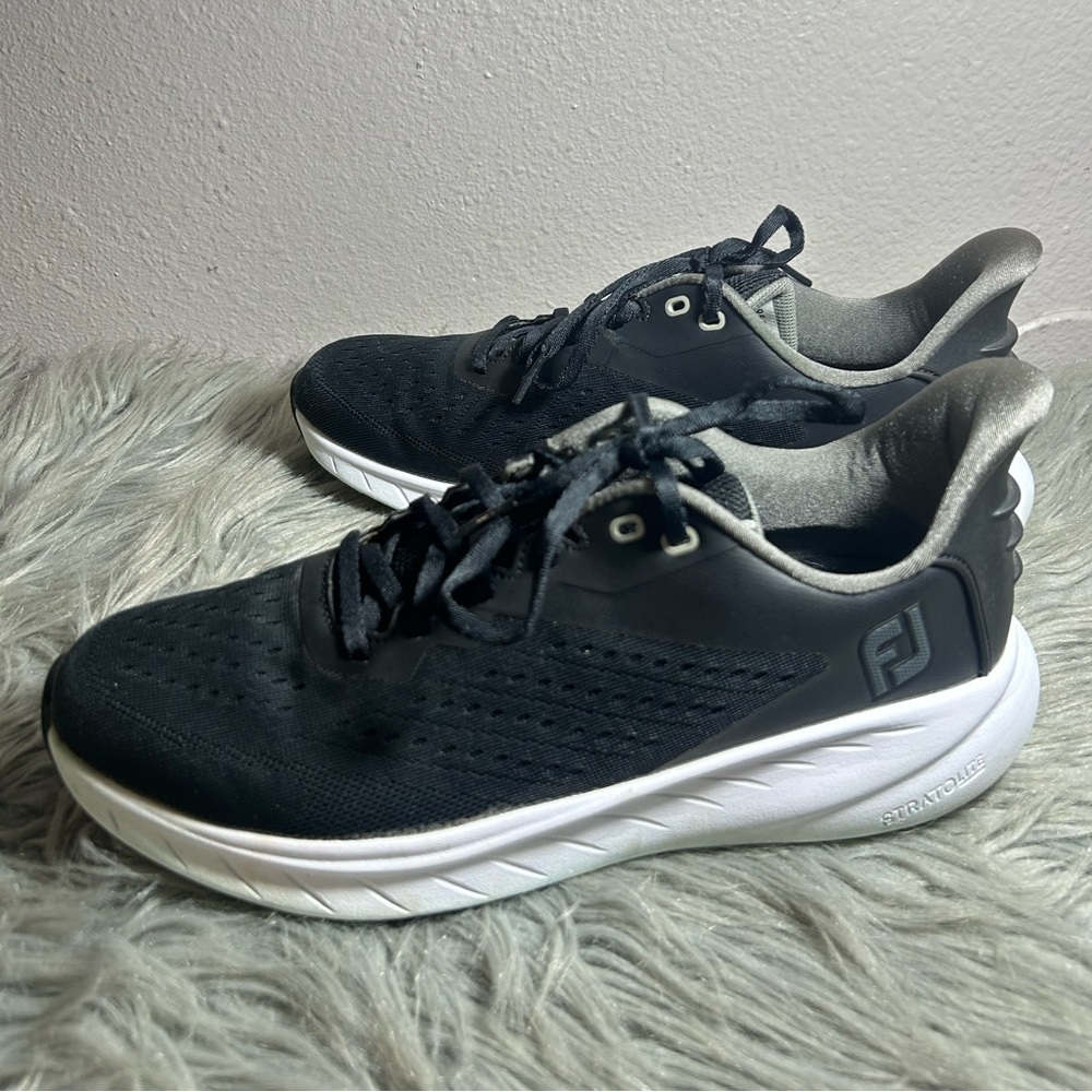 FootJoy Fj Flex Xp Golf Shoe Black and White Sneakers Size 9.5 - Picture 3 of 9